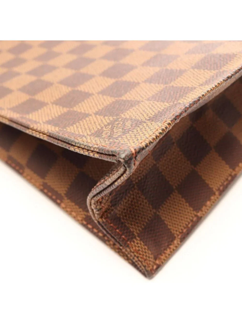 Louis Vuitton Tote Sac Plat Damier Ebene Canvas Leather